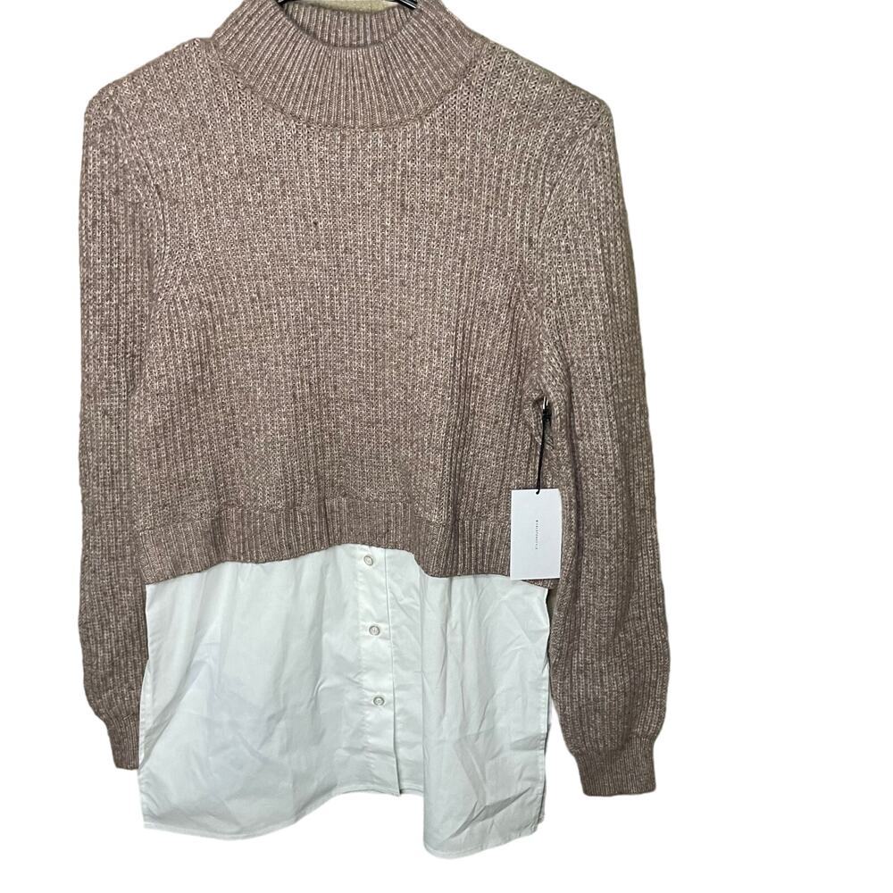 Halston Sweater with attached button up detail size small - Picture 1 of 8